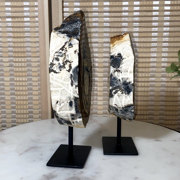 AGATE GEODE ON STAND SET - Picture 3 of 13